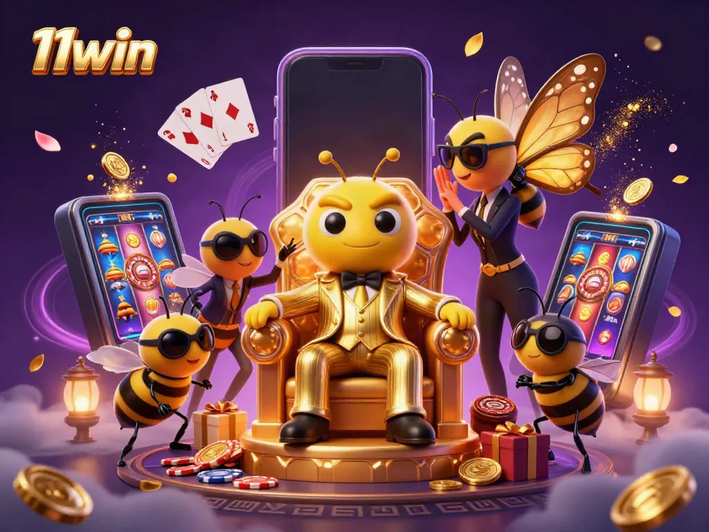 Experience vibrant gaming action at 11win with an ultra-detailed scene featuring characters in a lively casino environment.