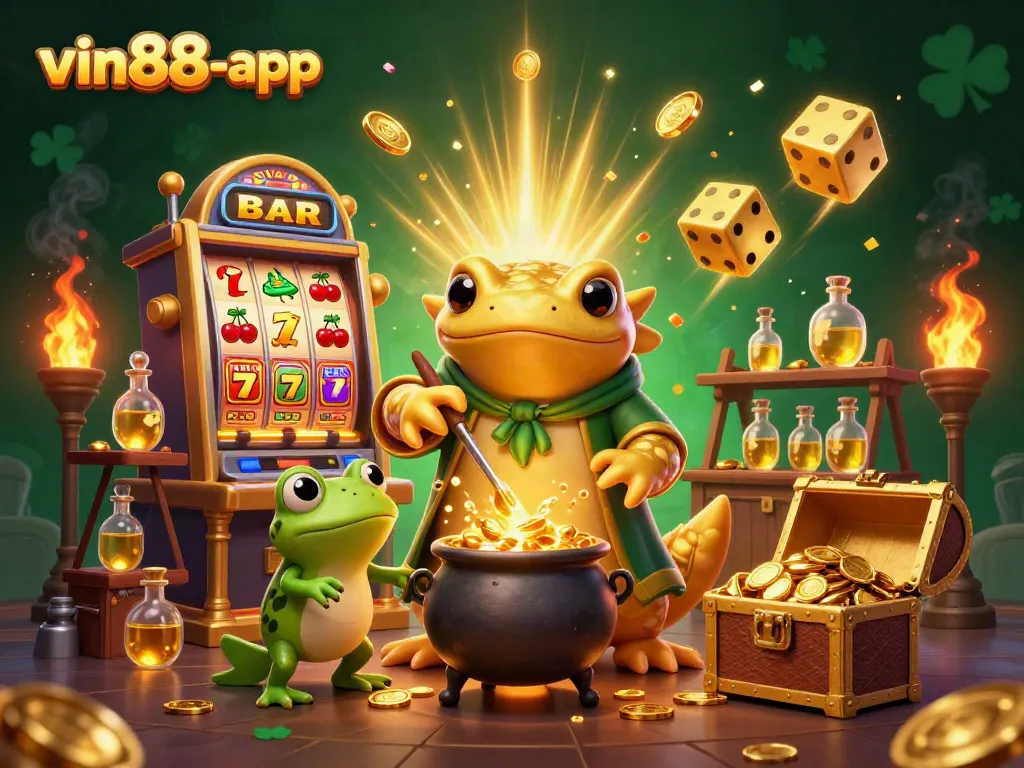 Engage with exciting gameplay at vin88-app, featuring a vibrant casino world filled with gold and rewards.